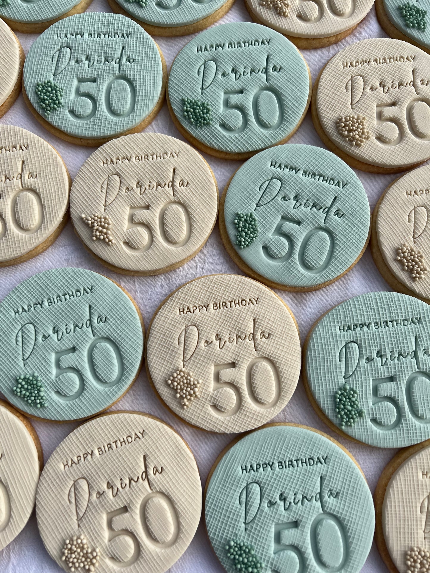 Birthday Cookies (with linen texture)
