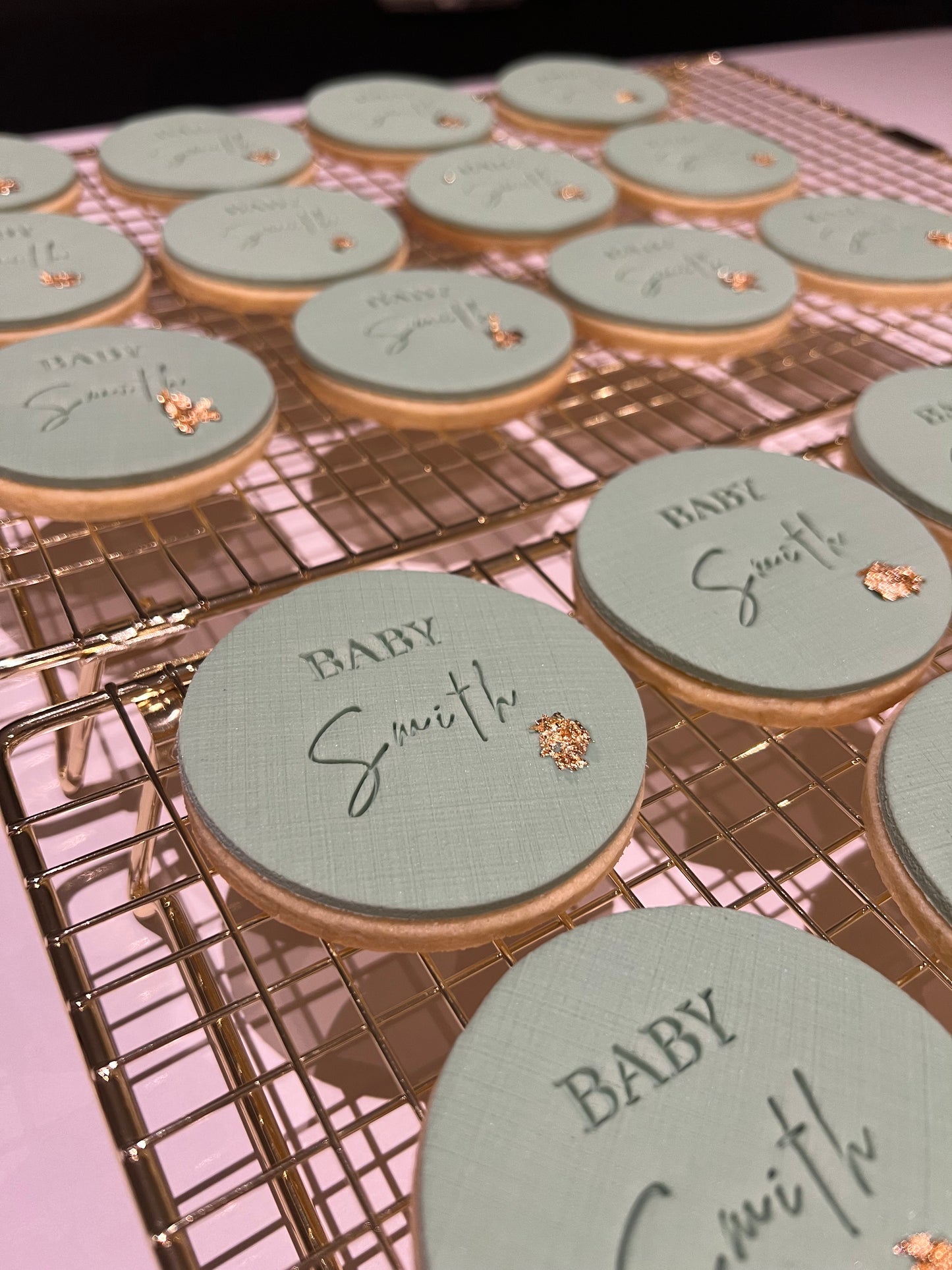 Baby Personalised Cookies (With Gold Foil)