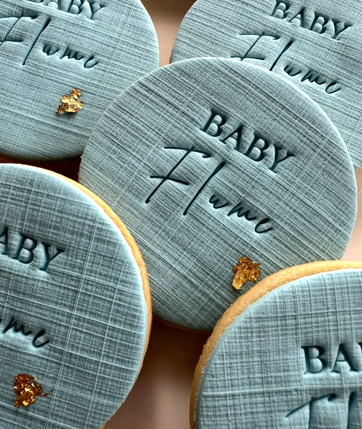 Baby Personalised Cookies (With Gold Foil)