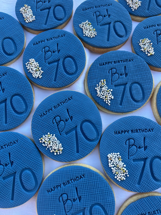 Birthday Cookies (with linen texture)