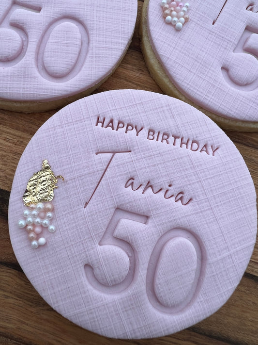 Birthday Cookies (with fine linen texture)