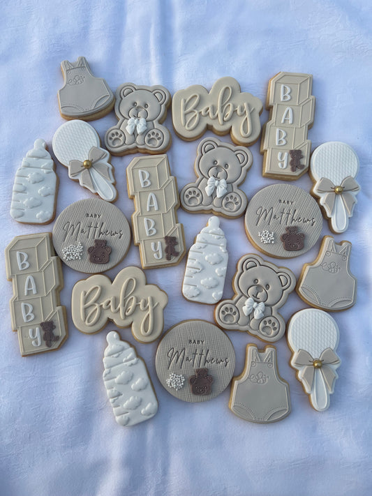 Cloud Baby Shower Cookies