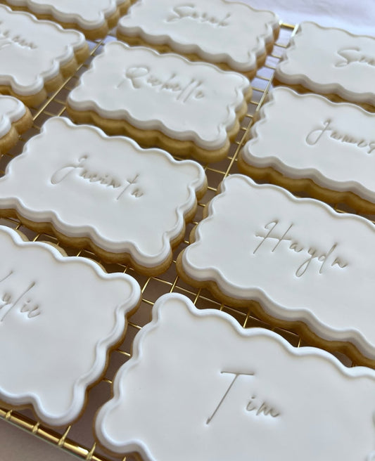 Wavy Place Card Cookies